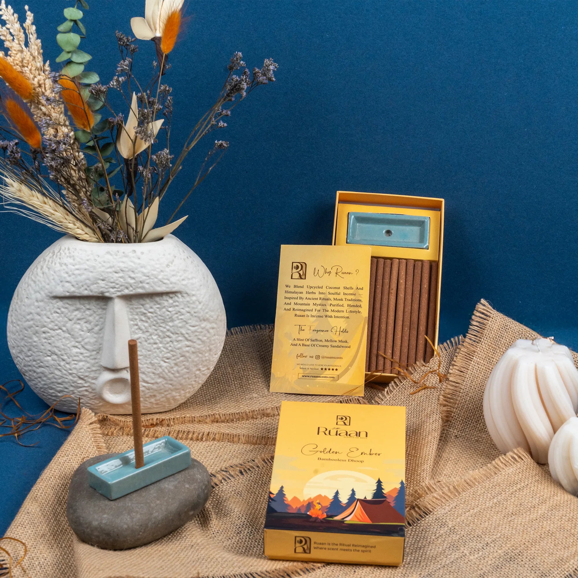 Golden Ember & Verde Muse - Bambooless Dhoop Combo